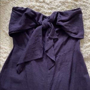 Bow-front Wide-leg Linen Jumpsuit